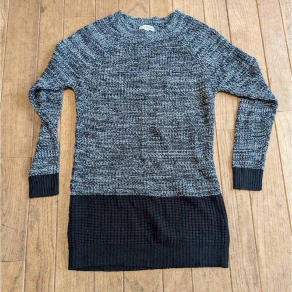 Juniors Poof Excellence Black and Gray Long Sleeve Sweater Dress Size Medium